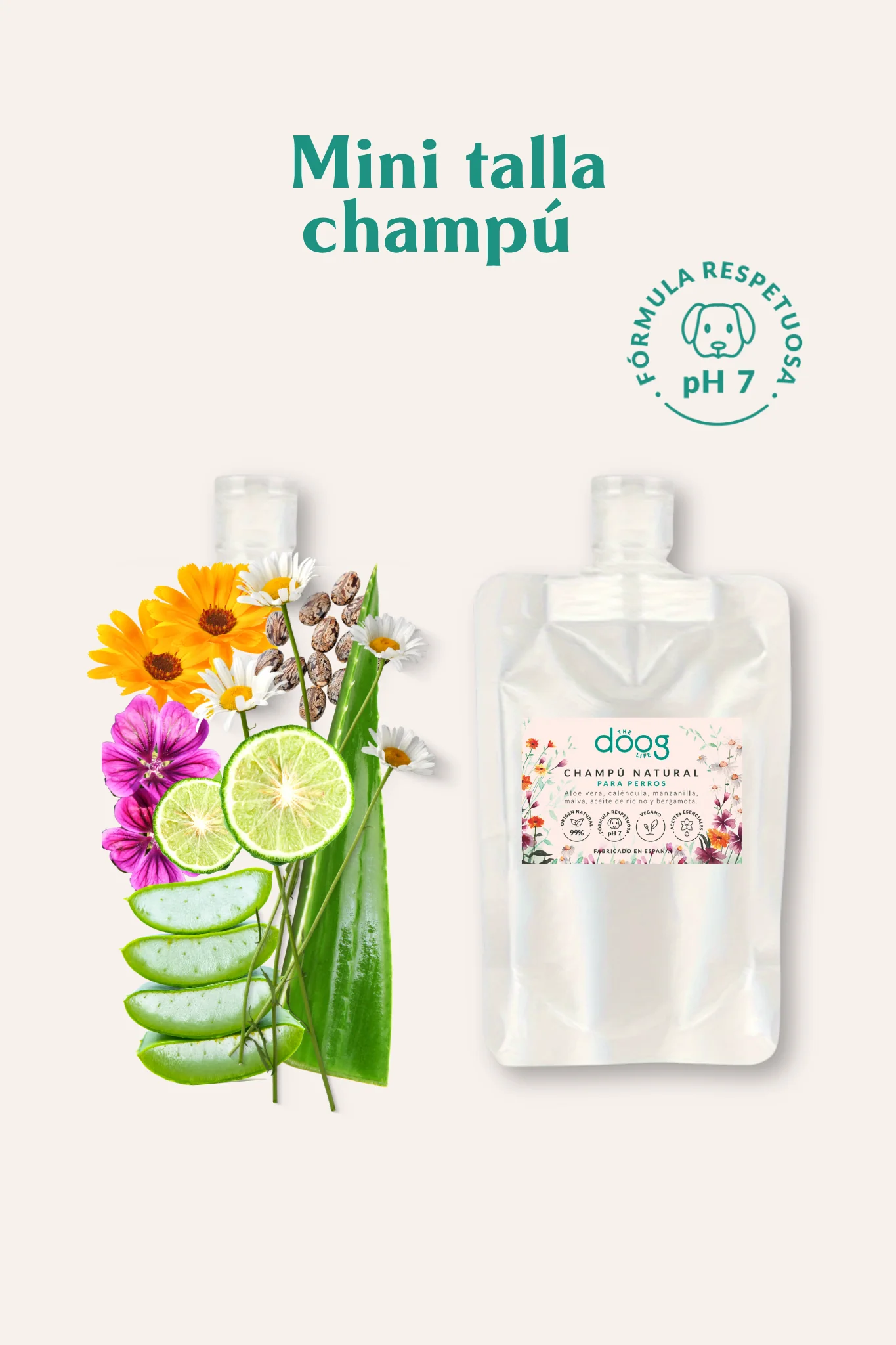 Mini talla champú